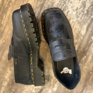 Dr. Marten hair on leather loafers